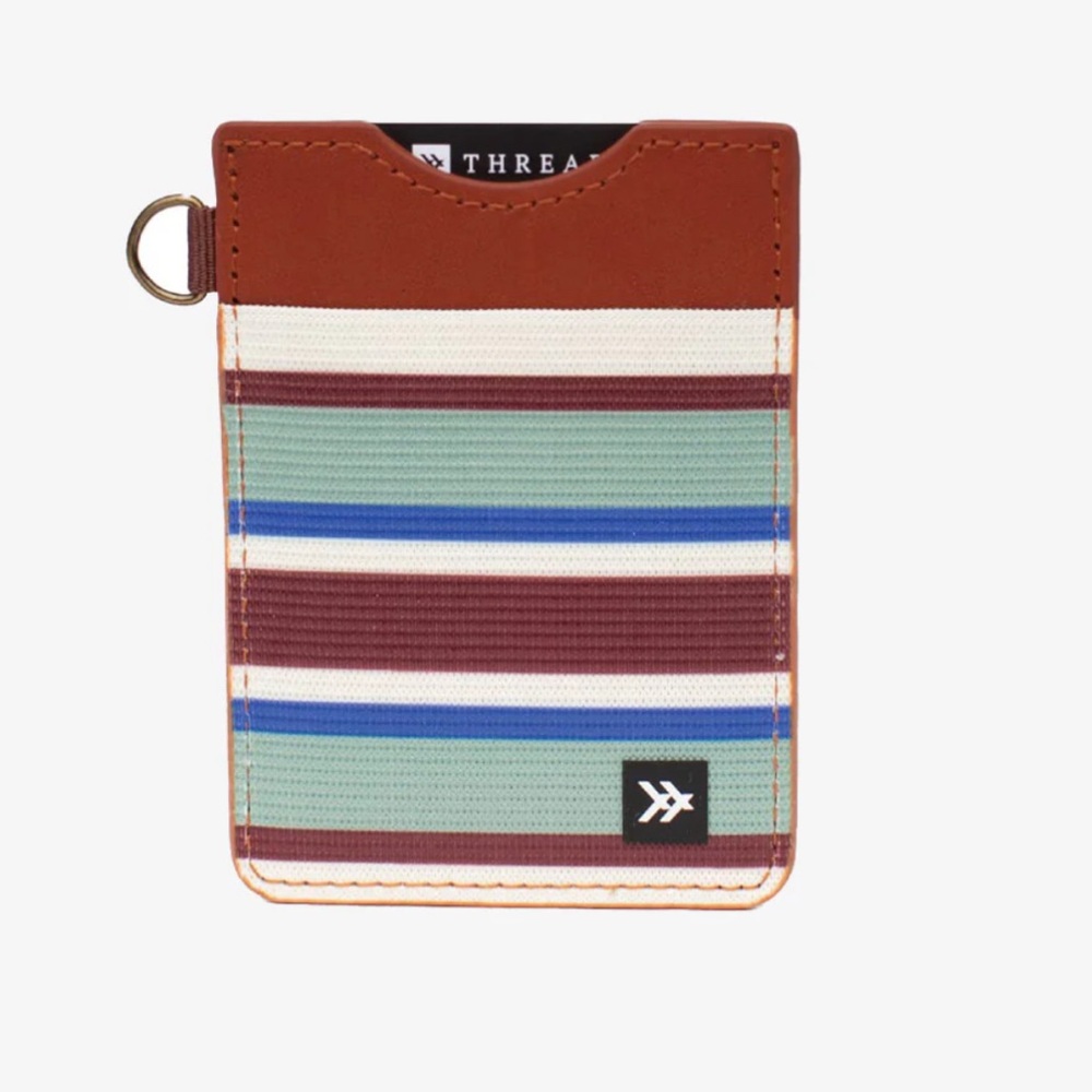 Thread Vertical Wallet RFID Genuine Leather w/ D-Ring NWT